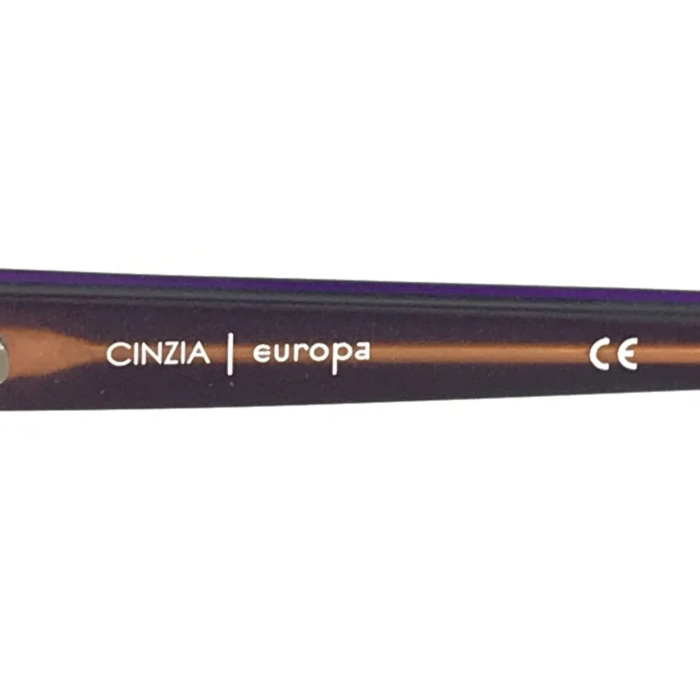 Cinzia Eyeglasses Frames CIN-5047 C3 Shiny Brown Cat Eye Full Rim 53-17-135